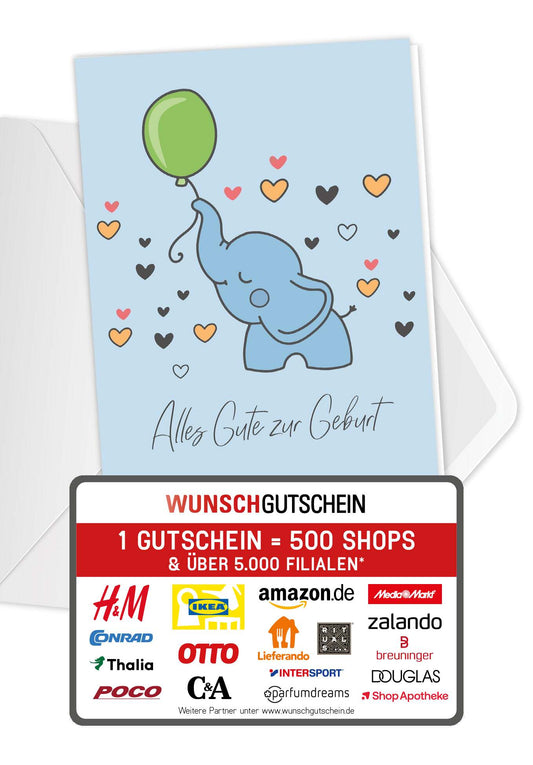 Alles Gute Geburt - Elefant