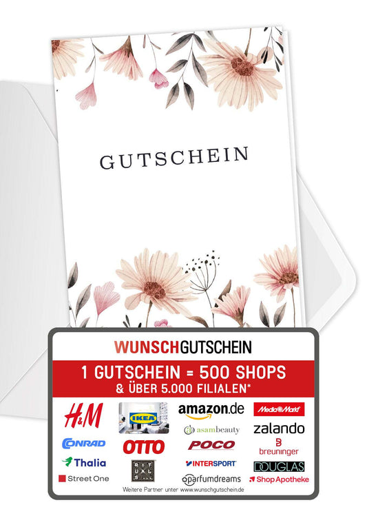 Gutschein - Blumen Weiß