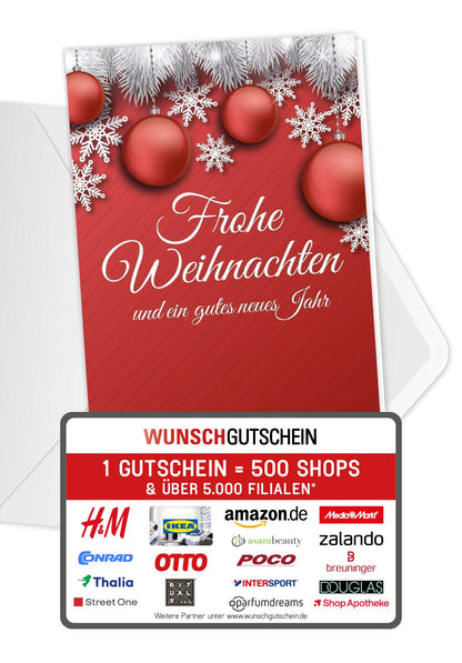 Frohe Weihnachten - Rot (Gutscheinwert)