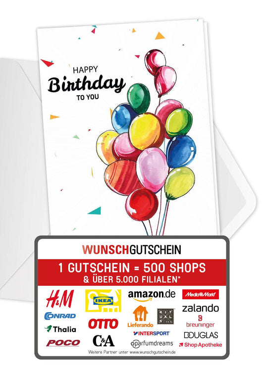 Happy Birthday - Bunte Ballons