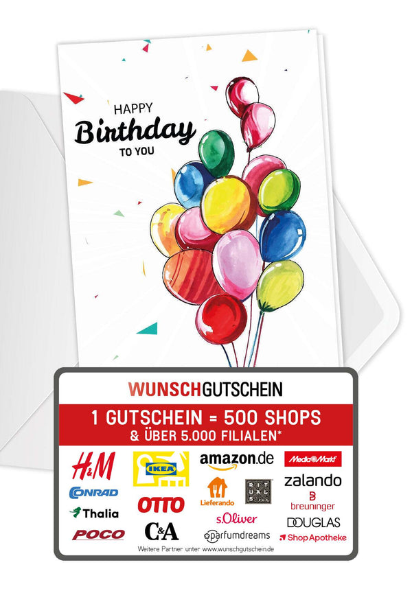Happy Birthday - Bunte Ballons