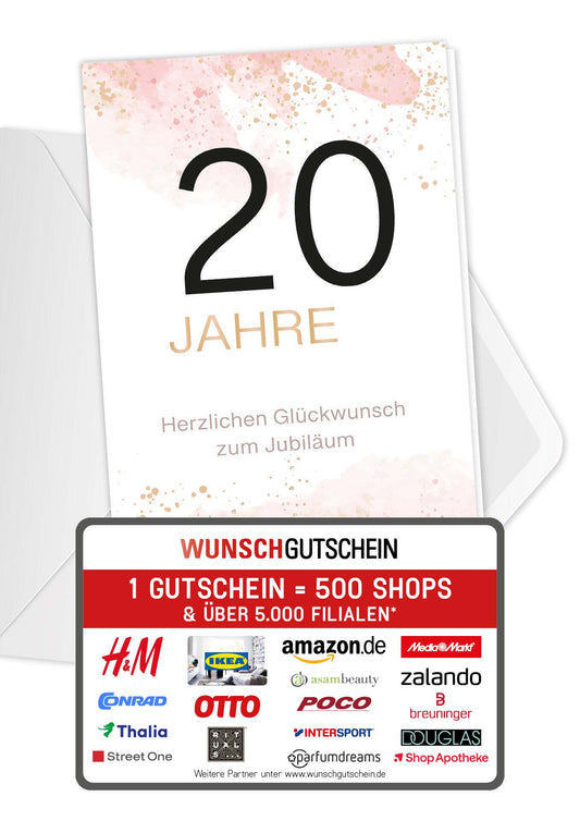 20 Jahre Jubiläum - Rosa Gold