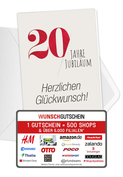 20 Jahre Jubiläum - Rot (Gutscheinwert)