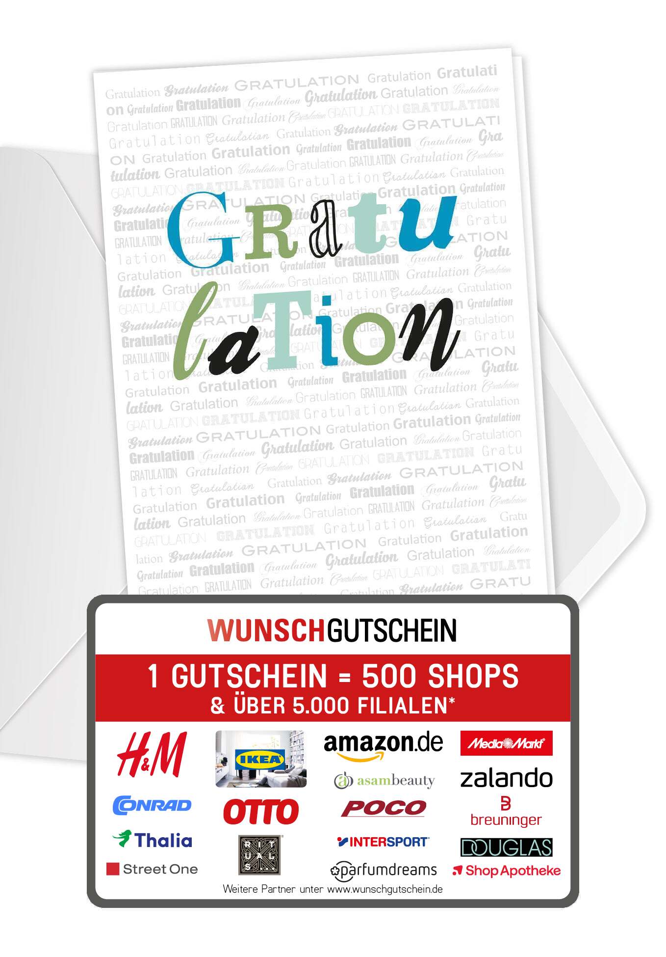 Gratulation - Grau (Gutscheinwert)