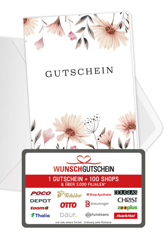 Gutschein - Blumen Weiß Mitarbeitergutschein
