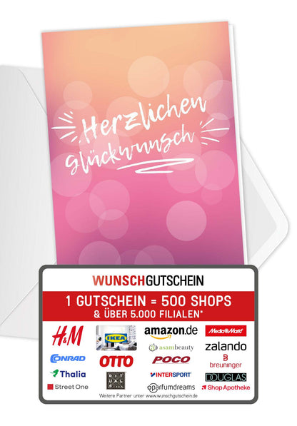 Herzlichen Glückwunsch - Pink (Gutscheinwert)