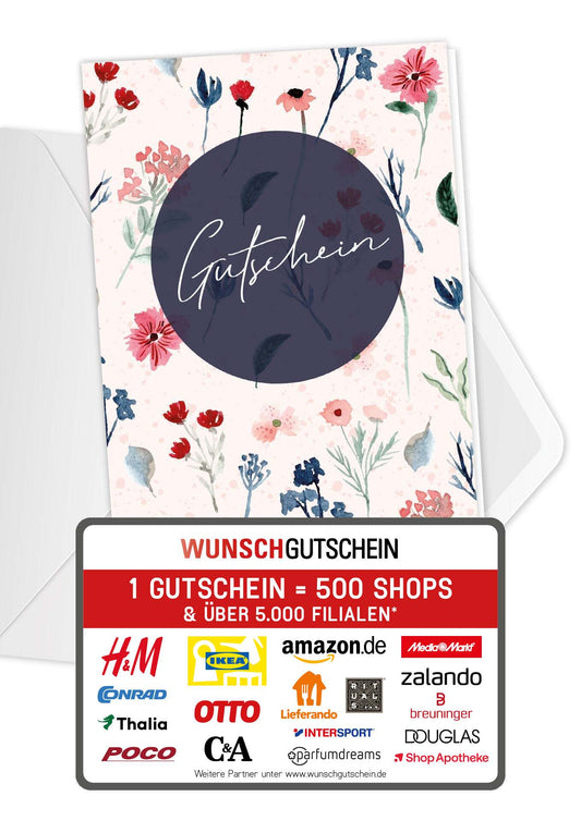 Gutschein - Blumen Blau