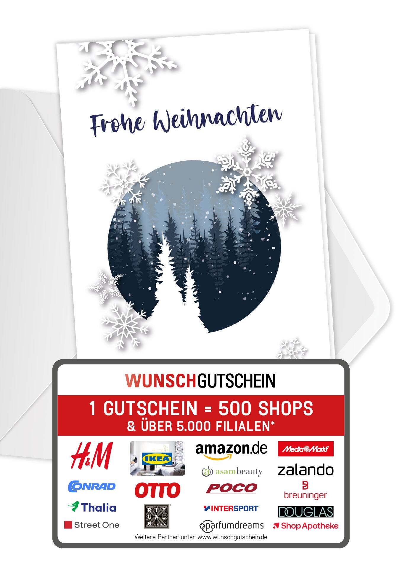 Frohe Weihnachten - Schneekugel (Gutscheinwert)