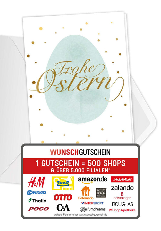 Frohe Ostern - Osterei Gold