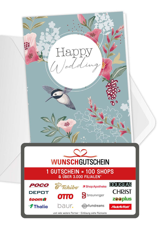 Happy Wedding - Vogel Mitarbeitergutschein