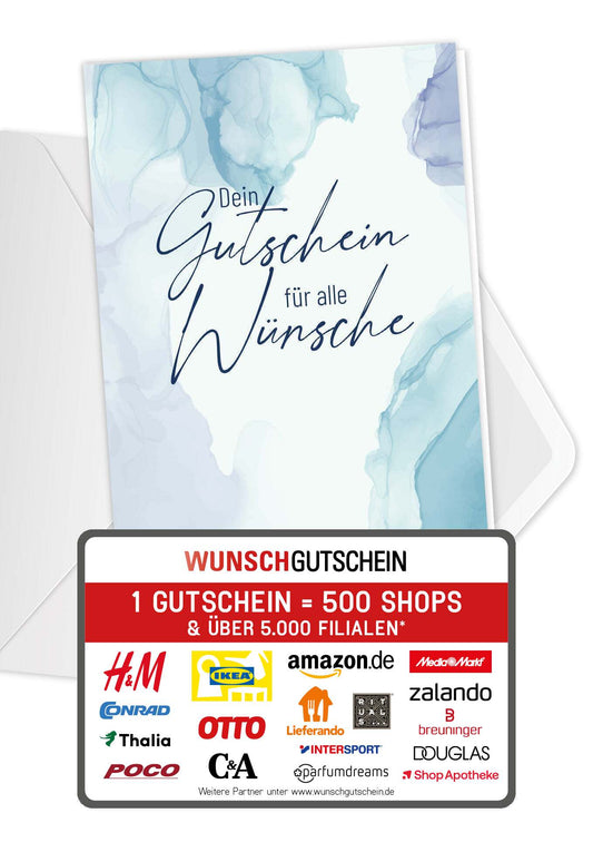 Für alle Wünsche - Aquarell Blau
