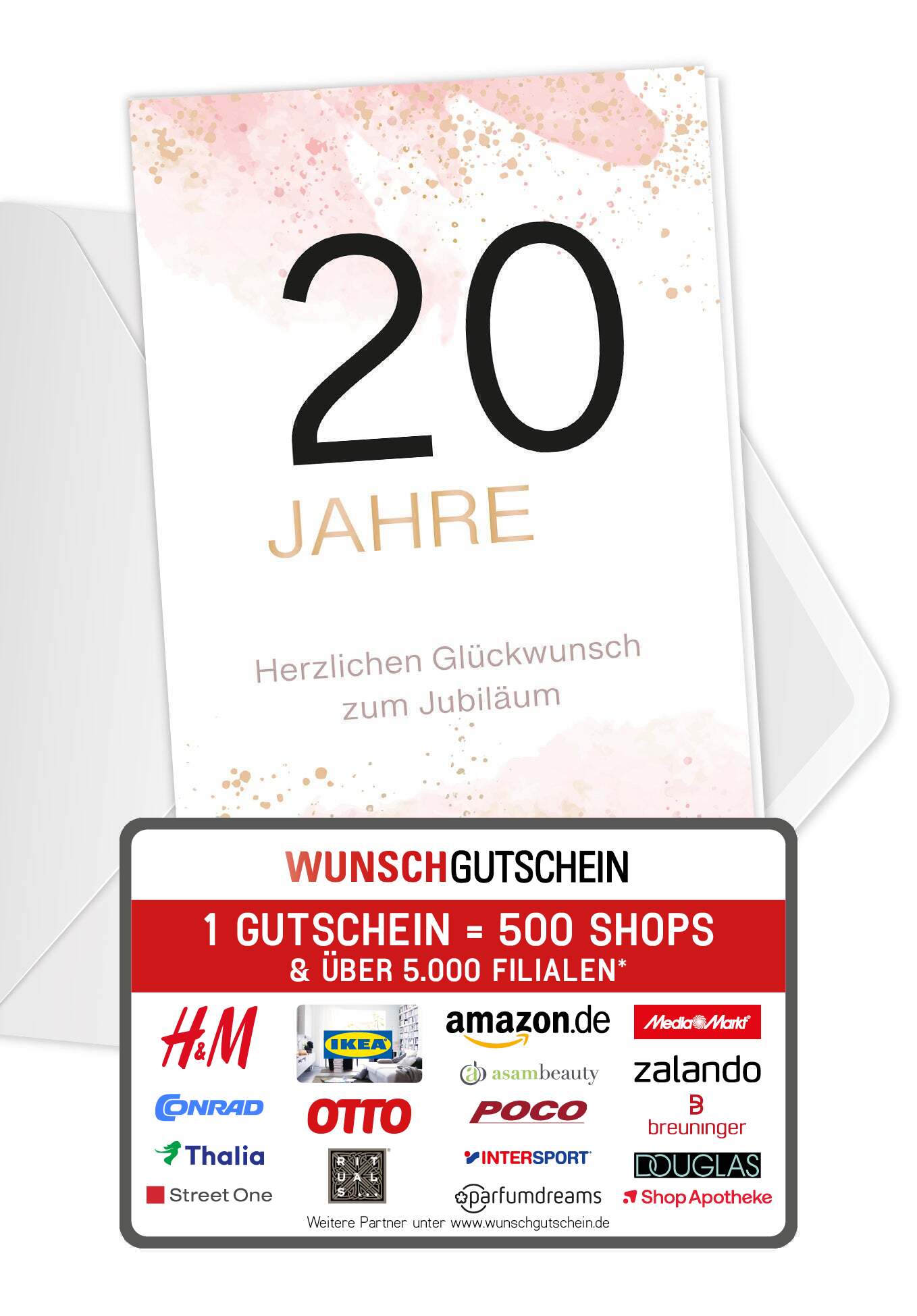 20 Jahre Jubiläum - Rosa Gold (Gutscheinwert)