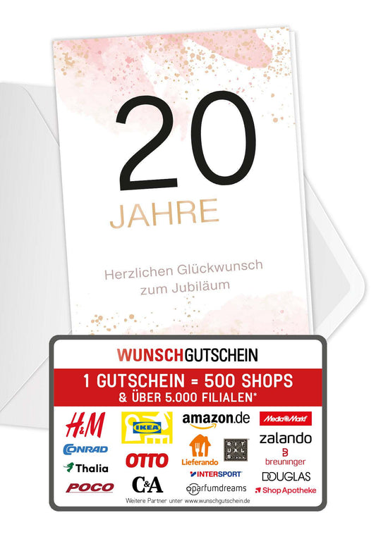 20 Jahre Jubiläum - Rosa Gold