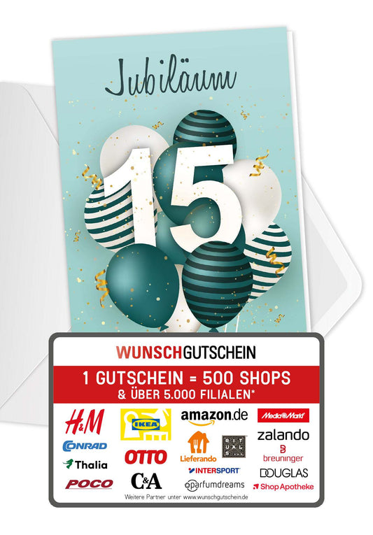 15 Jahre Jubiläum - Ballons Grün