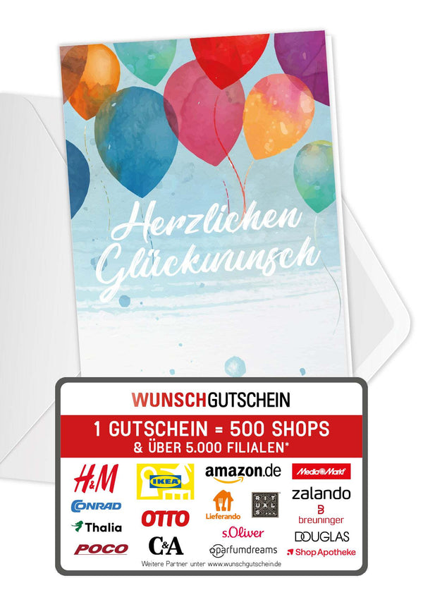 Herzlichen Glückwunsch - Bunte Ballons