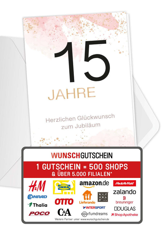 15 Jahre Jubiläum - Rosa Gold