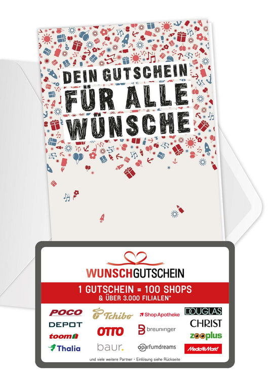 Für alle Wünsche - Doodle Mitarbeitergutschein