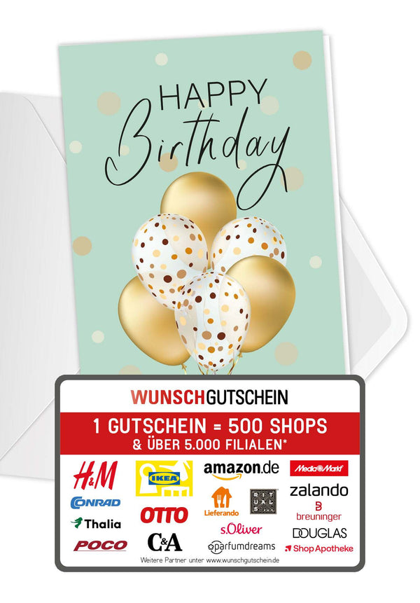 Happy Birthday - Ballons Gold