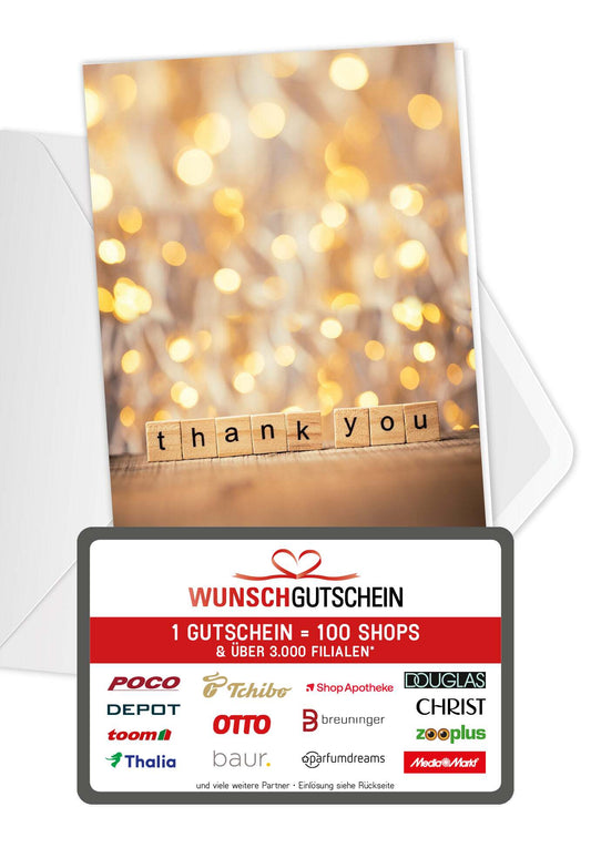 Thank you - Würfel Mitarbeitergutschein