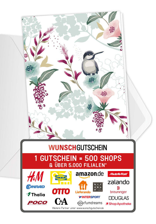 Blumen mit Vogel