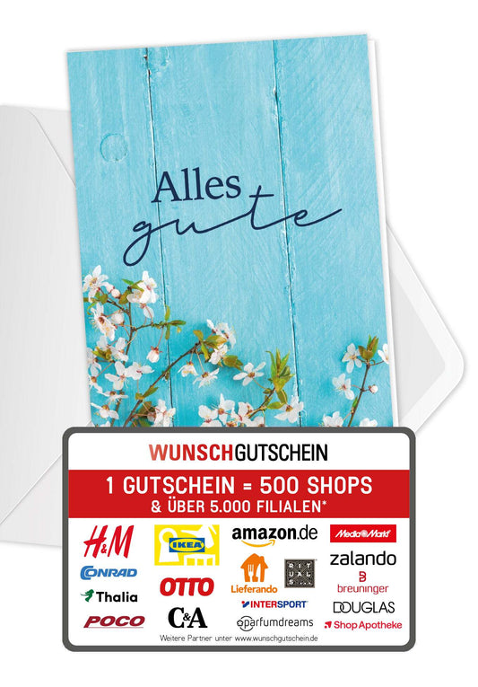Alles Gute - Blau Holz