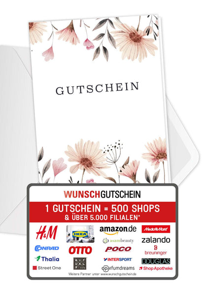 Gutschein - Blumen Weiß (Gutscheinwert)