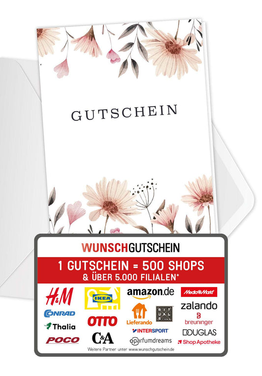 Gutschein - Blumen Weiß