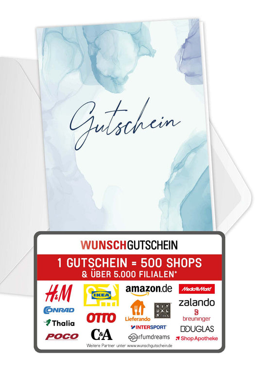 Gutschein - Aquarell Blau