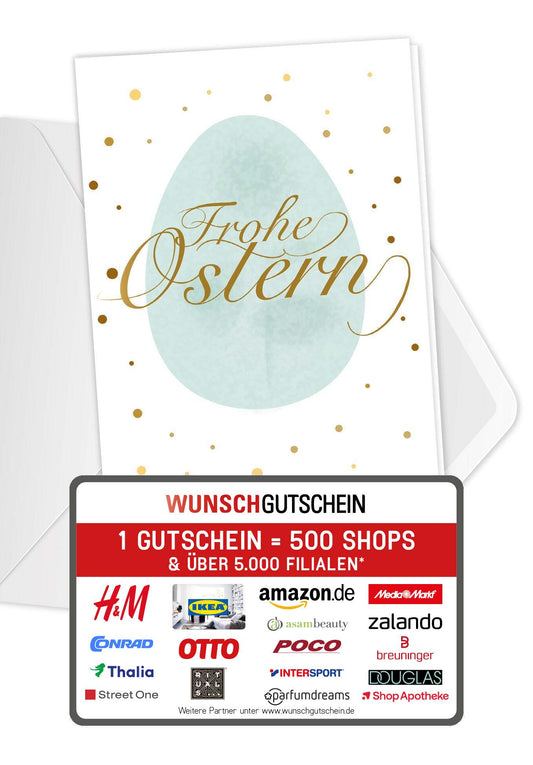 Frohe Ostern - Osterei Gold