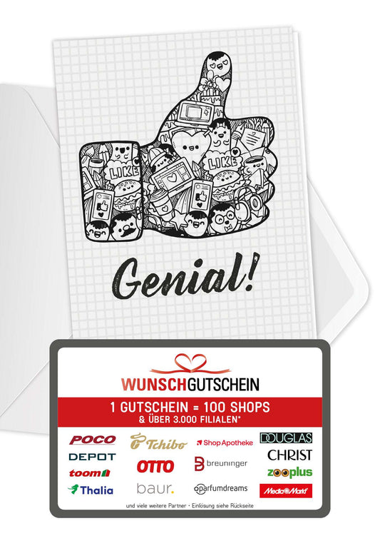 Genial - Daumen hoch Mitarbeitergutschein